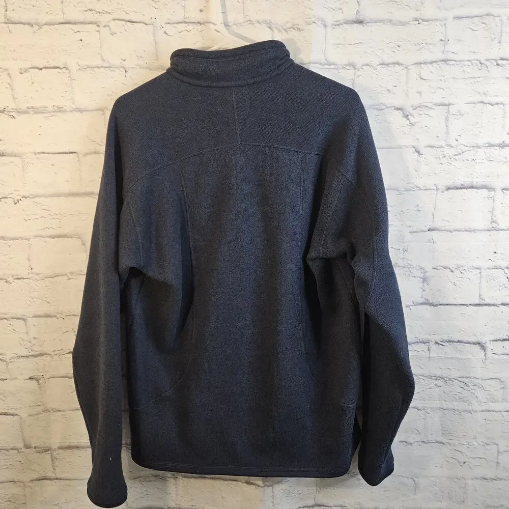 Patagonia Mens Medium Navy Blue Better Sweater 1/4 Zip Fleece Hiking